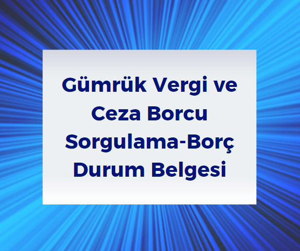 Gümrük Vergi ve Ceza Borcu Sorgulama-Borç Durum Belgesi